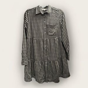 LOFT Plaid Flounce ShirtDress | Size XS | Fall & Winter Dress